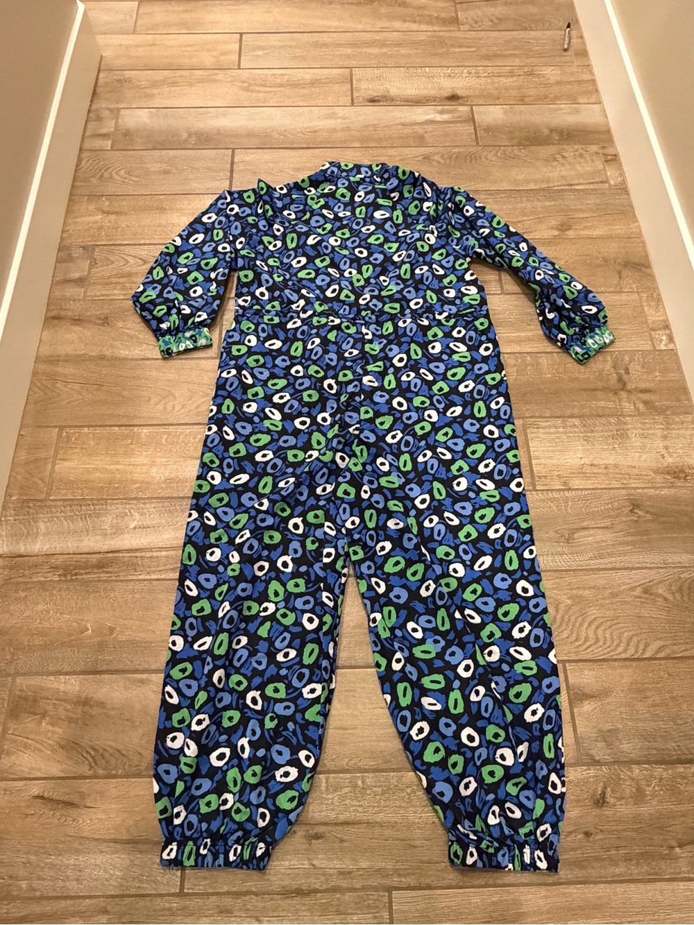Diane von Furstenberg x Target jumpsuit blue green dot size medium New with tags - Picture 6 of 8